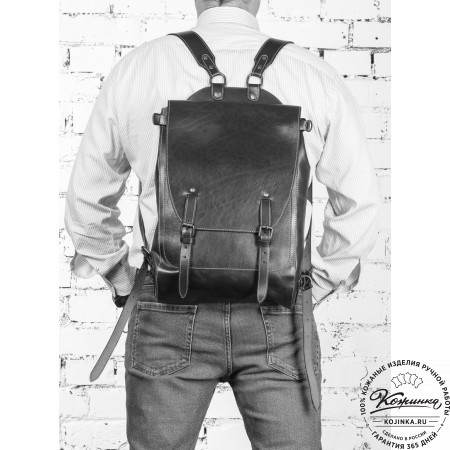 Кожаный рюкзак "Рафаэль" (чёрный)